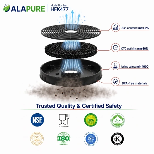 Alapure Aktivkohlefilter geeignet für Beko KF971100007 / KF9189204771 (2 Stck.)