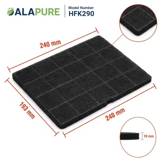 Alapure HFC290 Aktivkohlefilter geeignet für ECFB01ST / 9029798767 / 33005299 / CR380 / AFFCAF16 / ECFB01