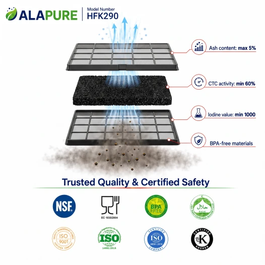 Alapure HFC290 Aktivkohlefilter geeignet für ECFB01ST / 9029798767 / 33005299 / CR380 / AFFCAF16 / ECFB01