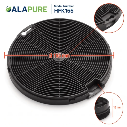 Alapure Aktivkohlefilter geeignet für Electrolux MCFE09 / 9029800548 / EFF75 (2er-Pack)