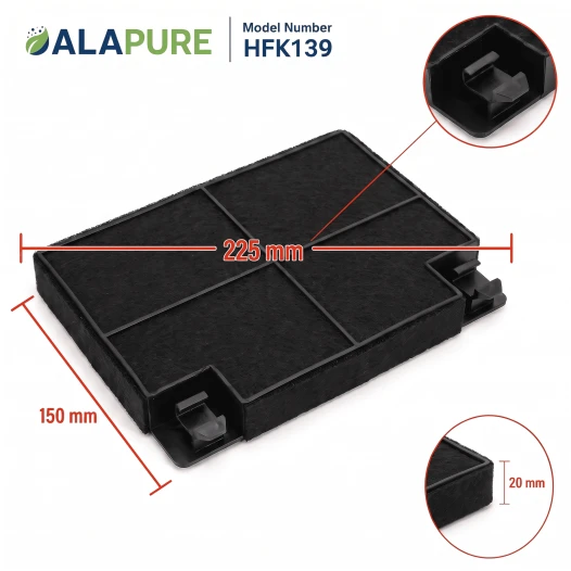 Alapure Aktivkohlefilter geeignet für Smeg KITFC156