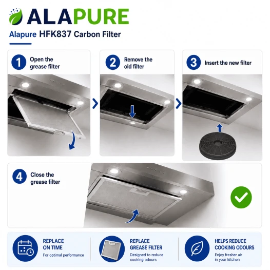 Alapure HFK837 Kohlefilter passend für Klarstein Kohlefilter 10033740