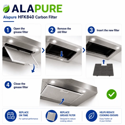 Alapure HFK840 Kohlefilter passend für Inventum Kohlefilter KB62