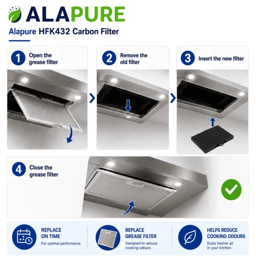Alapure Aktivkohlefilter geeignet für Junker 11026771 / DHZ5346 / 00705432 / 705432