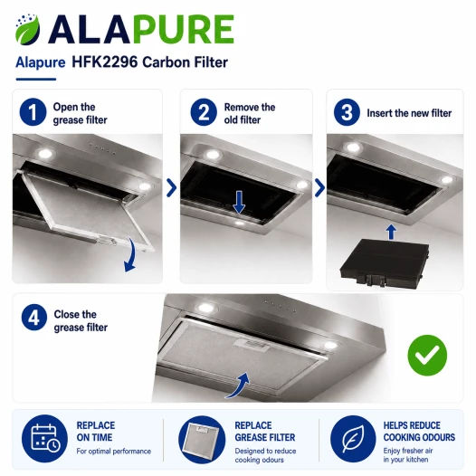 Alapure HFK2296 Aktivkohlefilter geeignet für 11022296 / DWZ0DX0A0 / LZ10DXA00