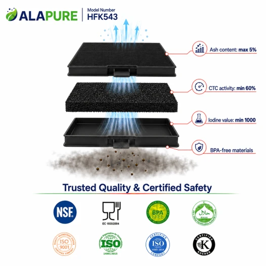 Alapure Aktivkohlefilter geeignet für Bosch 11026769 / DHZ5326 / 705431 / 00705431