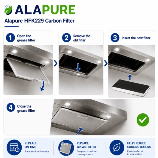 Alapure HFK229 Aktivkohlefilter geeignet für 00434229 / 434229 / DHZ4506 / KF280001 / LZ45501