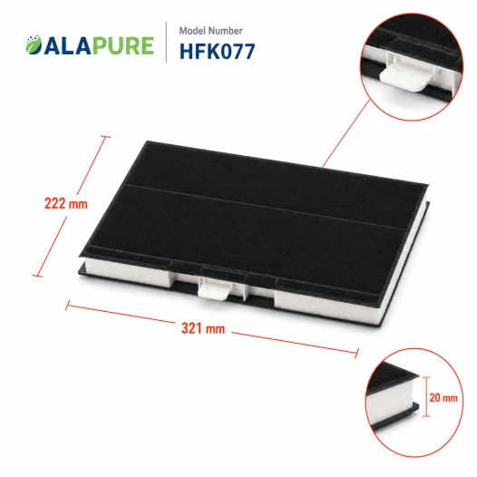 Alapure Aktivkohlefilter geeignet für Siemens 00744077 / 00669659 / 744077