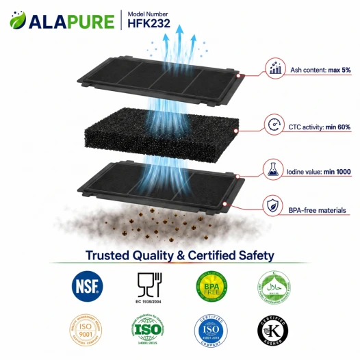 Alapure Aktivkohlefilter geeignet für Airforce AFFCA2329i