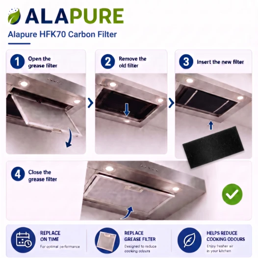 Alapure HFK80 Kohlefilter passend für DeDietrich Kohlefilter DHK306AP1
