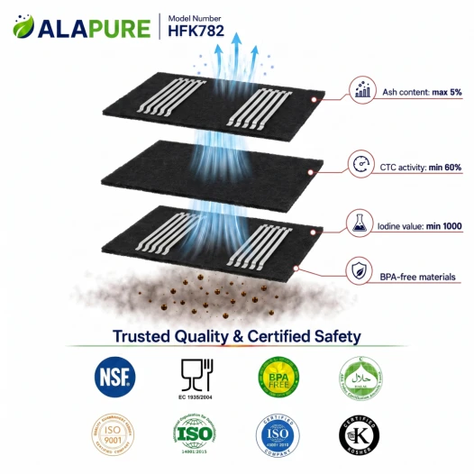Alapure Aktivkohlefilter geeignet für Brandt 74X7954 (3 Stück)