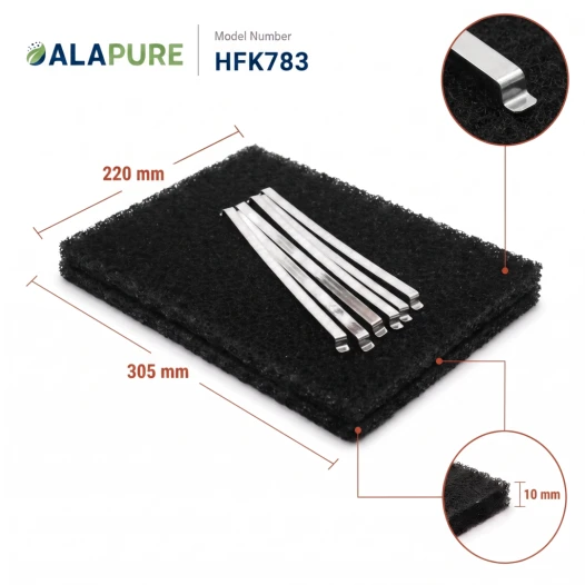 Alapure Aktivkohlefilter geeignet für Brandt 79X8361 / AK204AE1 (3 Stück)
