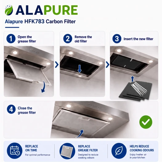 Alapure Aktivkohlefilter geeignet für Brandt 79X8361 / AK204AE1 (3 Stück)