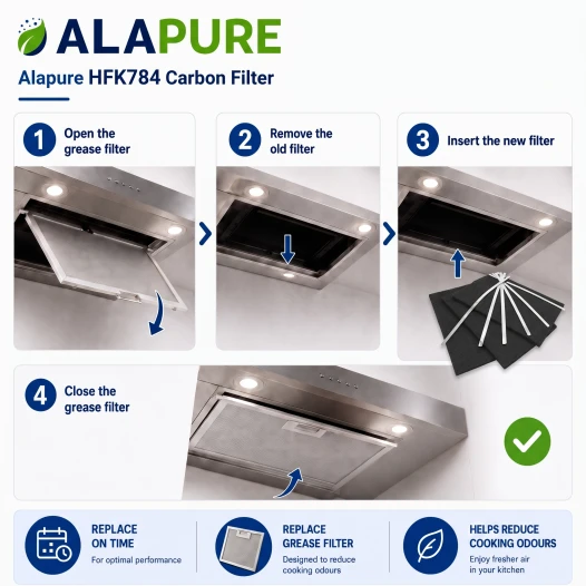 Alapure Aktivkohlefilter geeignet für Brandt AS0062460 (3 Stück)