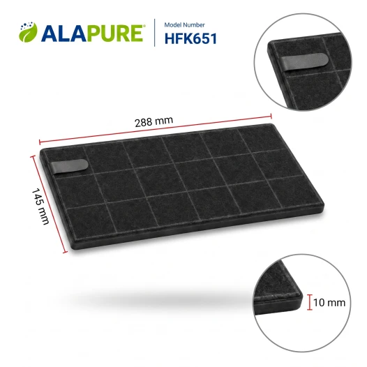 Alapure Kohlefilter geeignet für Whirlpool 482000005727 (2 St.)