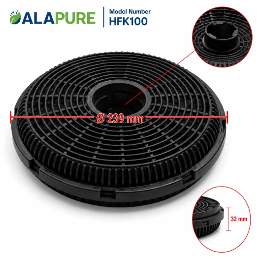 Alapure Kohlefilter passend für Beko KF9197060046 / 9197060046 (2Stk)