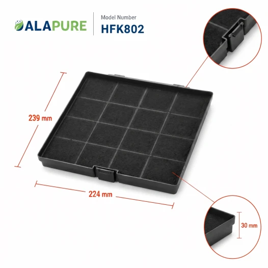 Alapure Aktivkohlefilter geeignet für Electrolux 9029793693