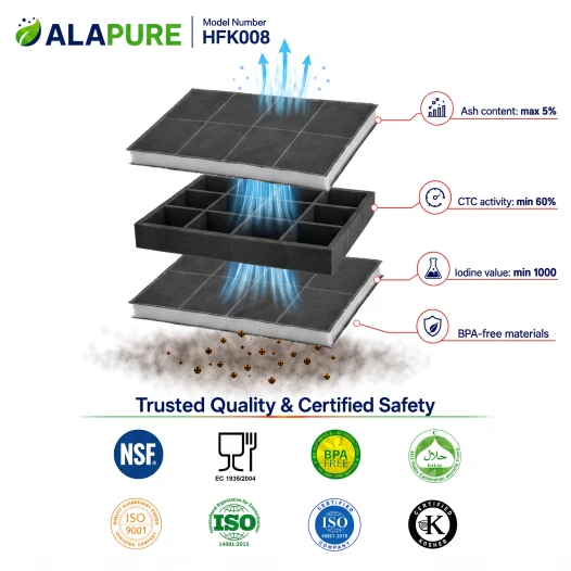 Alapure Aktivkohlefilter geeignet für Bosch 00460008 / 460008