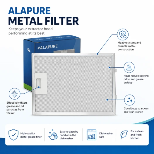 Alapure Metallfilter geeignet für Neff 362380 / 00362380 320x220mm