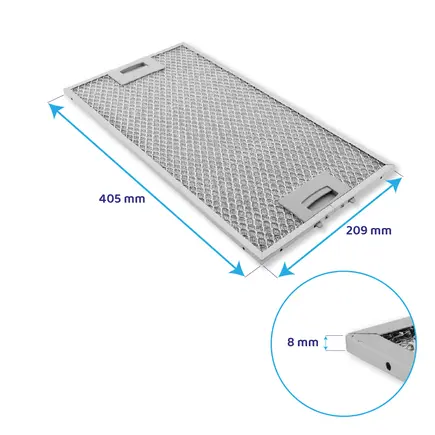 Siemens Metall-Fettfilter Set 434105 + 434107 (2St.) | Vorder- & Rückseite | 455x188x6 mm & 405x209x8 mm