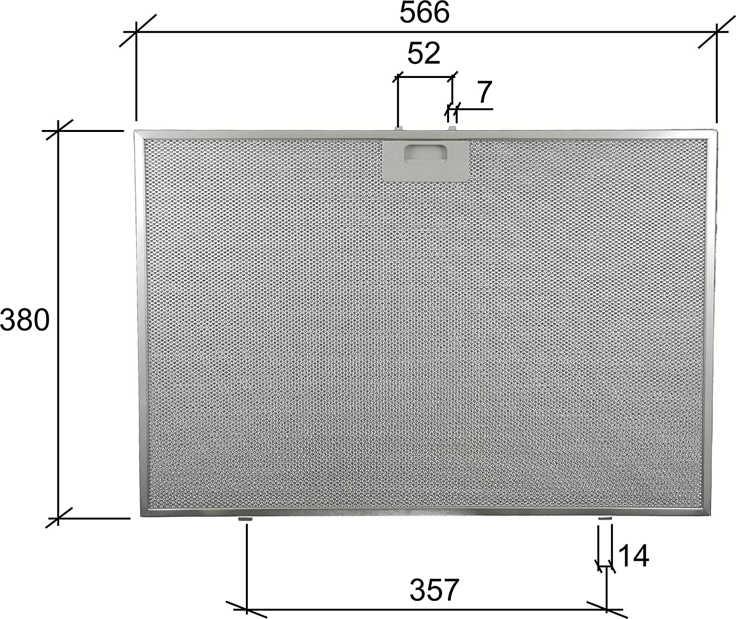 Alapure Metallfilter geeignet für Whirlpool 488000302744 565x380x8mm
