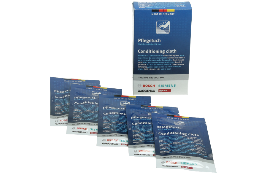 Bosch / Siemens Edelstahl-Pflegetücher 311134 / 312007 / BSH (5 St.)